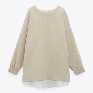 Long jumper with double hem  by ZARA,  color - taupe; size XL